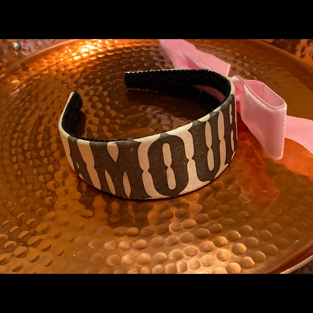 New York Nat Satin “Amour” headband Velvet Bow